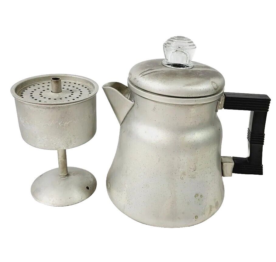 Vintage Coffee Pot Wear Ever Aluminum Percolator No X-3004 USA