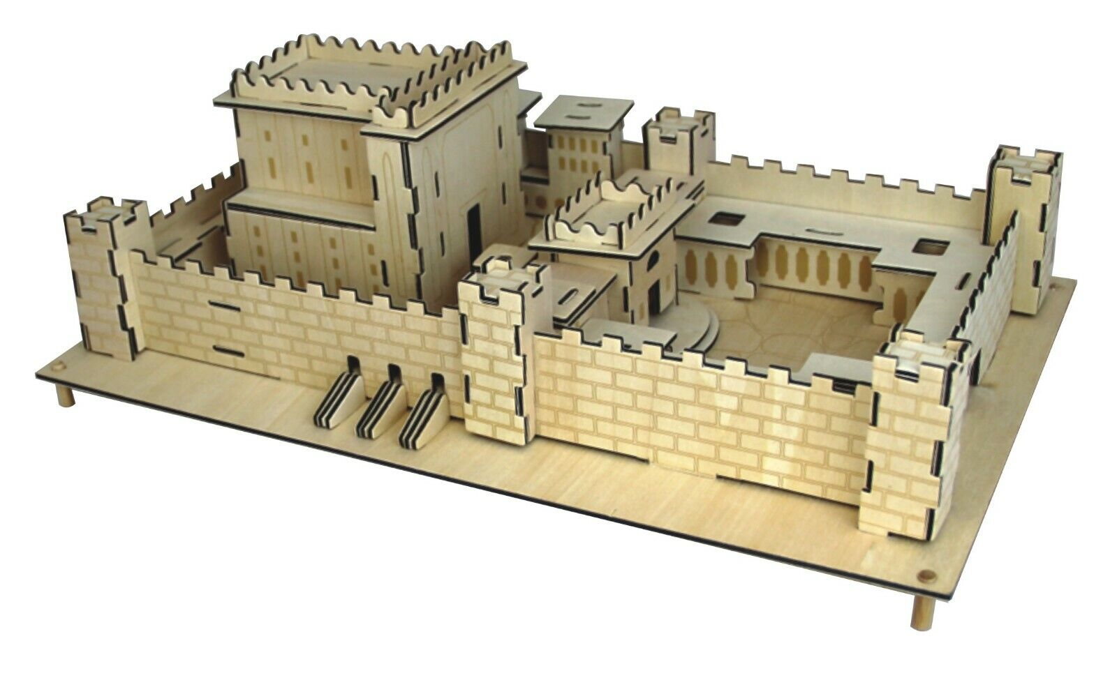 THE SECOND TEMPLE- DIY Wood 3D Puzzle Self Assembly Model Made in the Holy Land