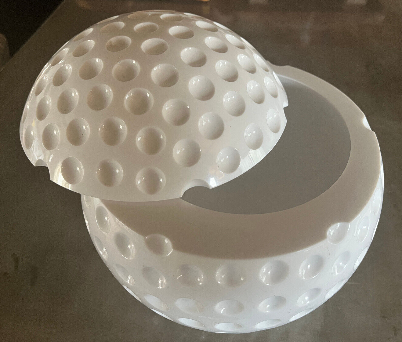 Mario Luca Giusti White Acrylic Golfball Bar Decor Ice Bucket