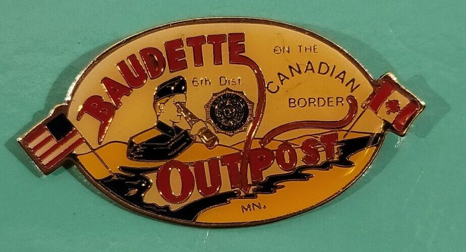 American Legion Baudette Outpost Canadian Border Vintage Pin Back