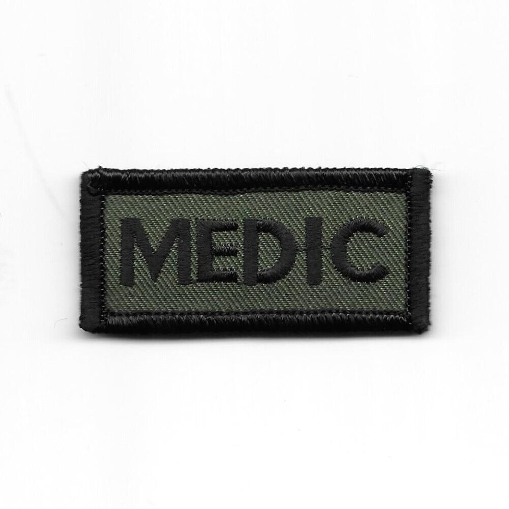 Combat Medic Patch Green Black Woodland Fits VELCRO® BRAND Loop Fastener