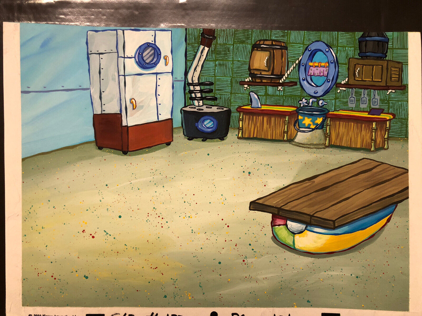 spongebob squarepants animation production cel background 