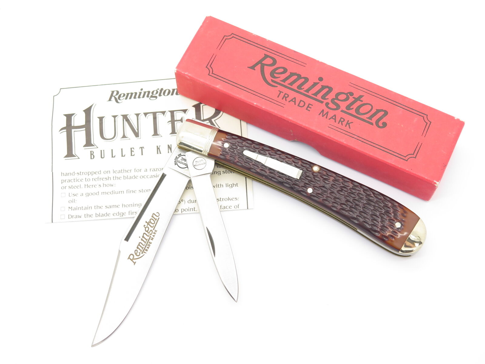 1986 Remington R1263 Hunter Bullet USA 440 Delrin Trapper Folding Pocket Knife