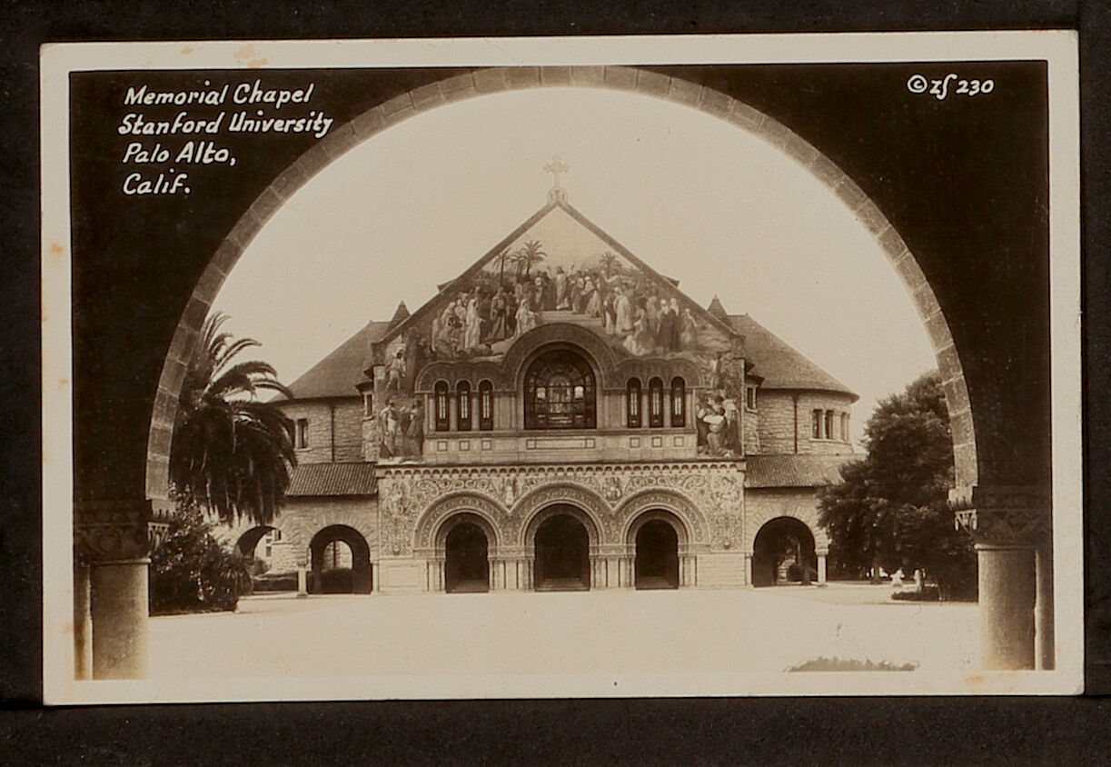 CALIFORNIA 396-Palo Alto, Memorial Chapel Stanford University (Real Photo (RPPC)
