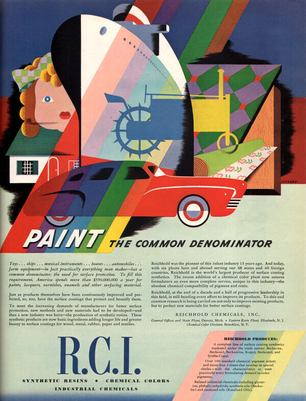 John Vickery Reichhold Chemicals RCI Paint The Common Denominator 1940 Print Ad