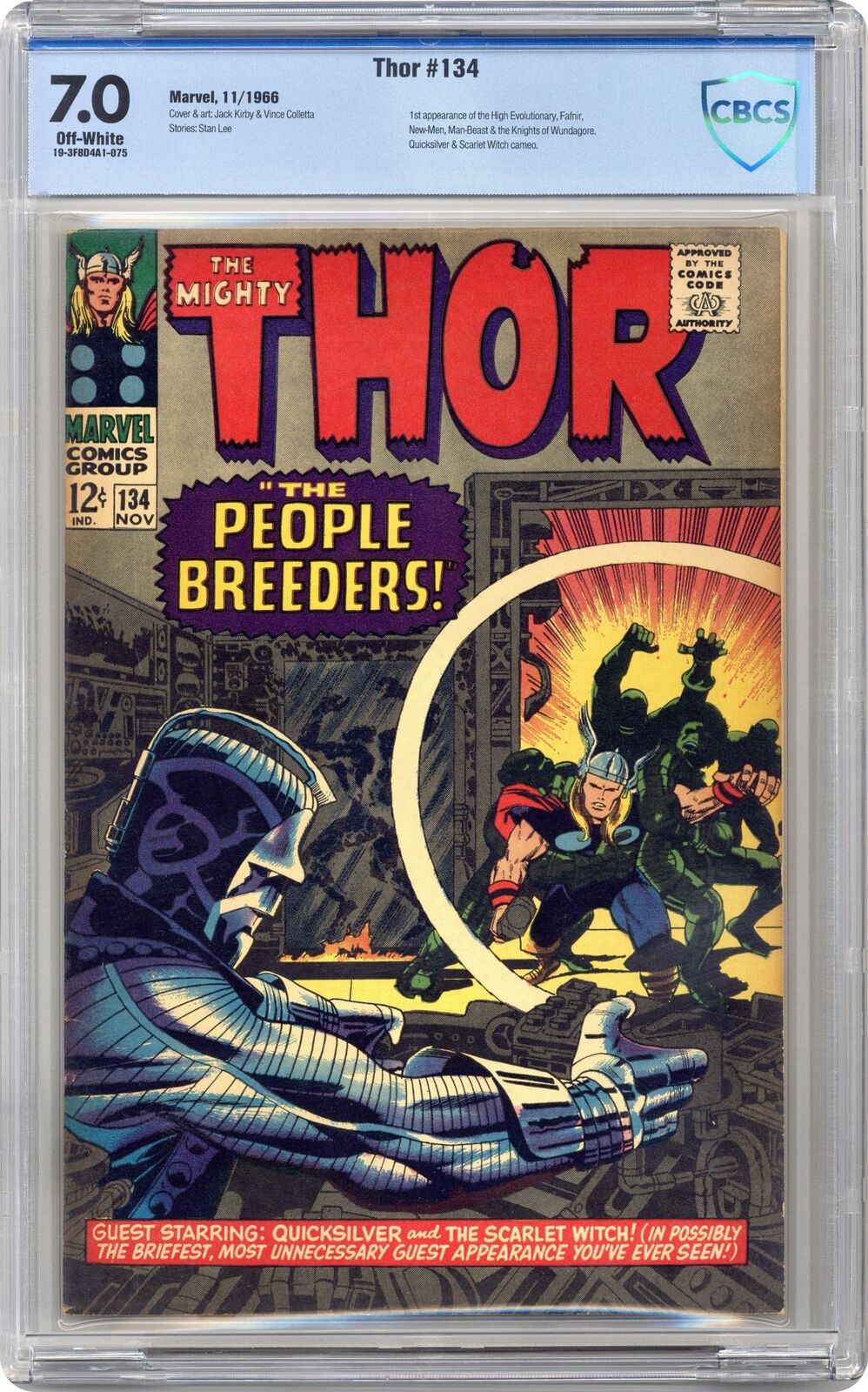 Thor #134 CBCS 7.0 1966 19-3F8D4A1-075 1st app. High Evolutionary, Man-Beast