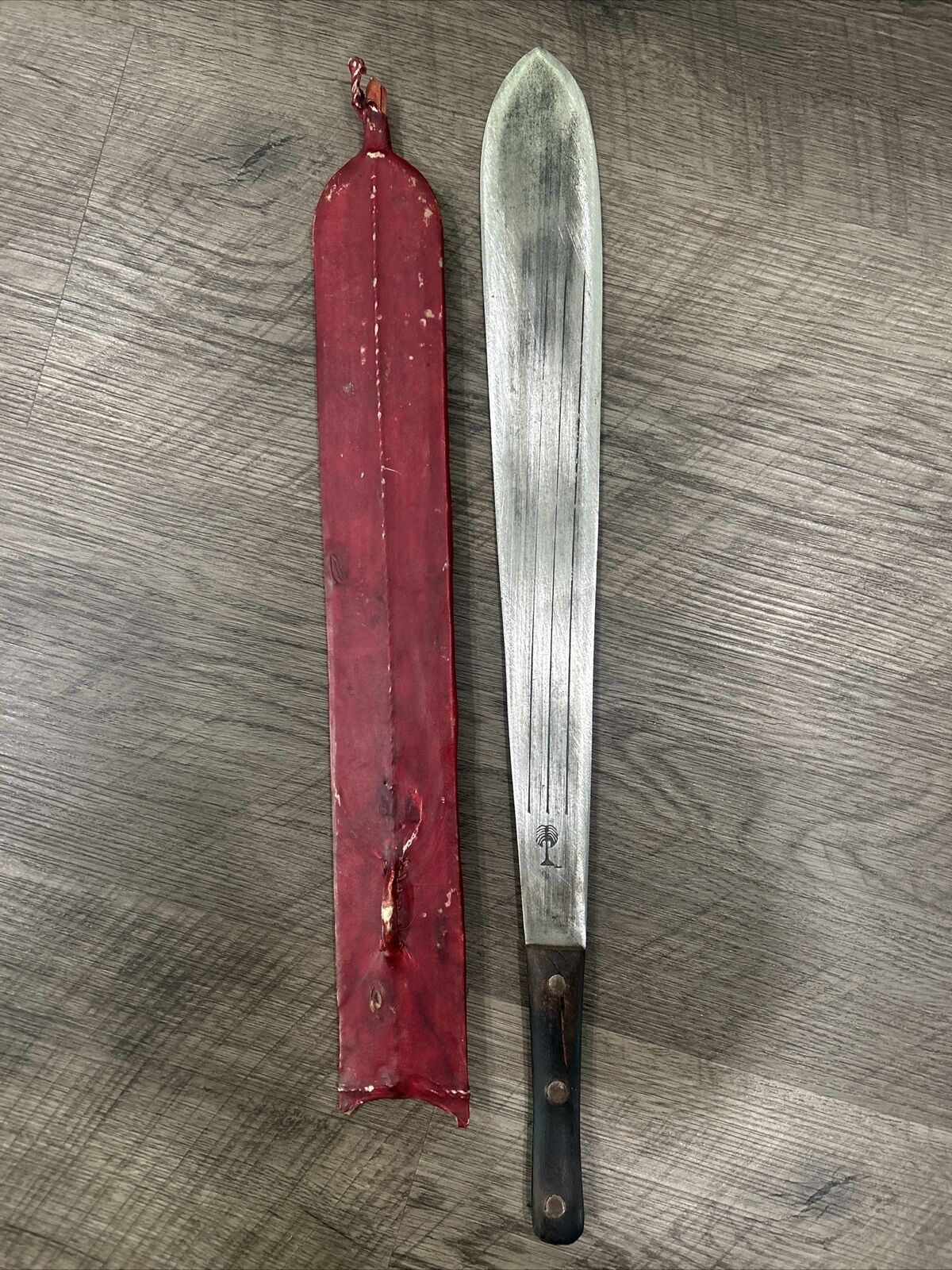 Antique East African Maasai sword seme mid 20th century double edge blade
