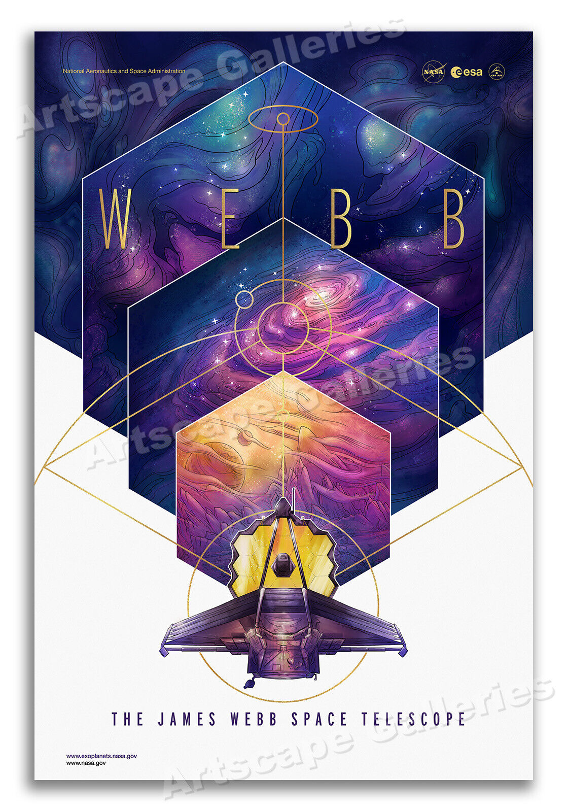 James Webb Space Telescope - NASA Travel Style Poster - 16x24