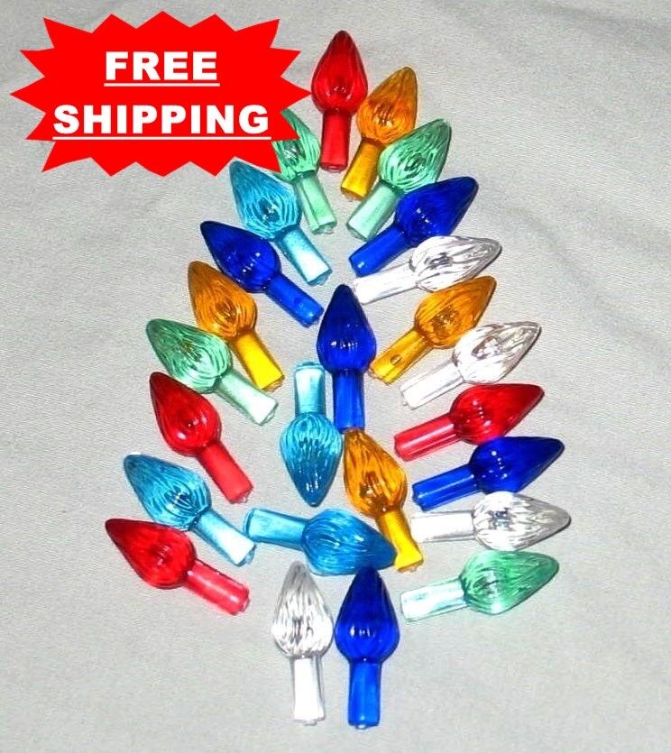 25 Med/Large Ceramic Christmas Tree Twist Flame Lights Bulbs  **FREE SHIP**