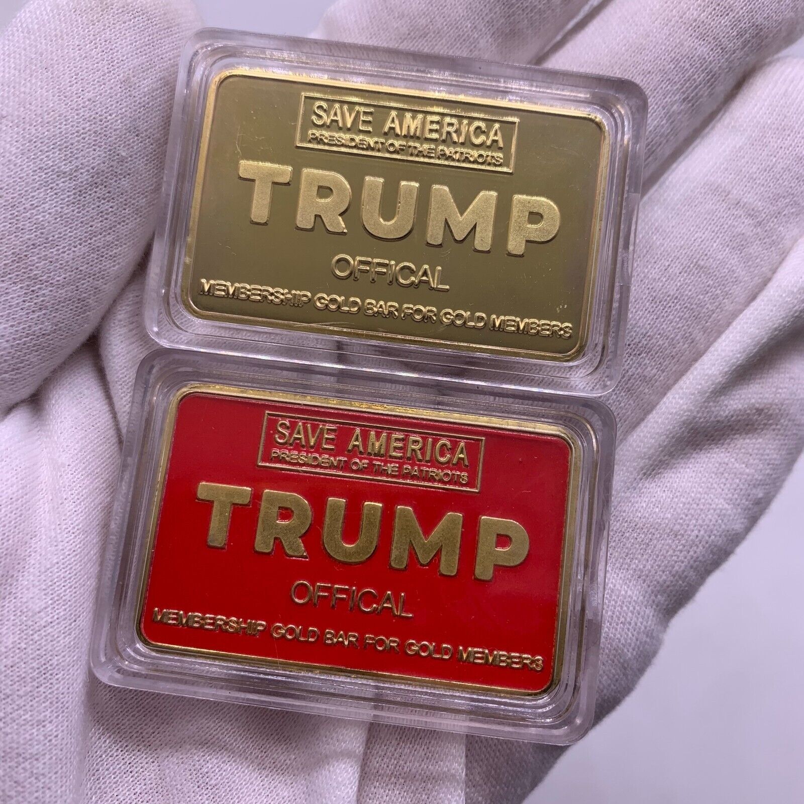 2pcs US President Donald Trump Gold Plated Bar Commemorative Bar For Souvenir