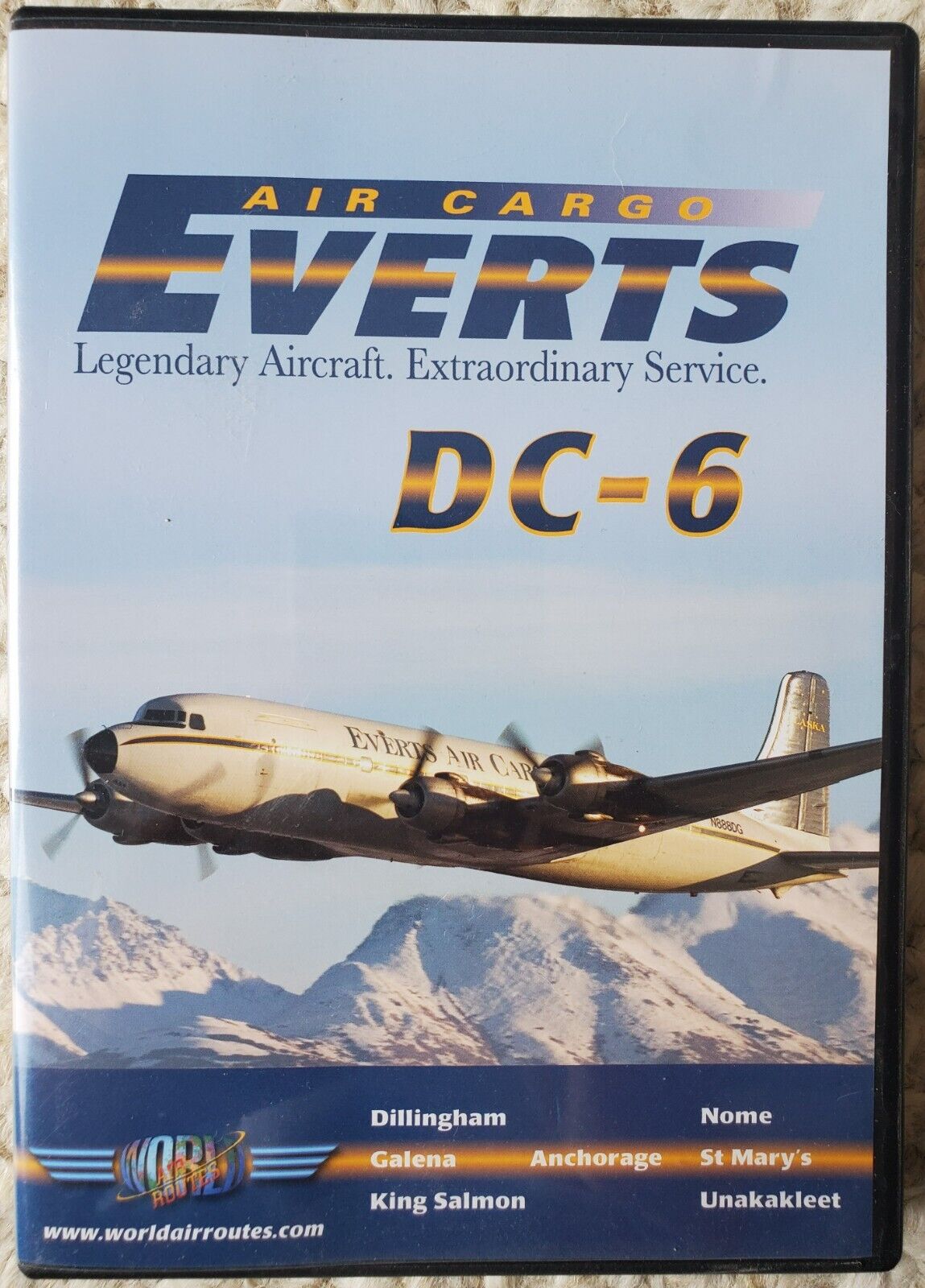 EVERTS AIR CARGO: DC-6 JUST PLANES WORLD AIR ROUTES DVD VIDEO -NEW IN OPENED PKG