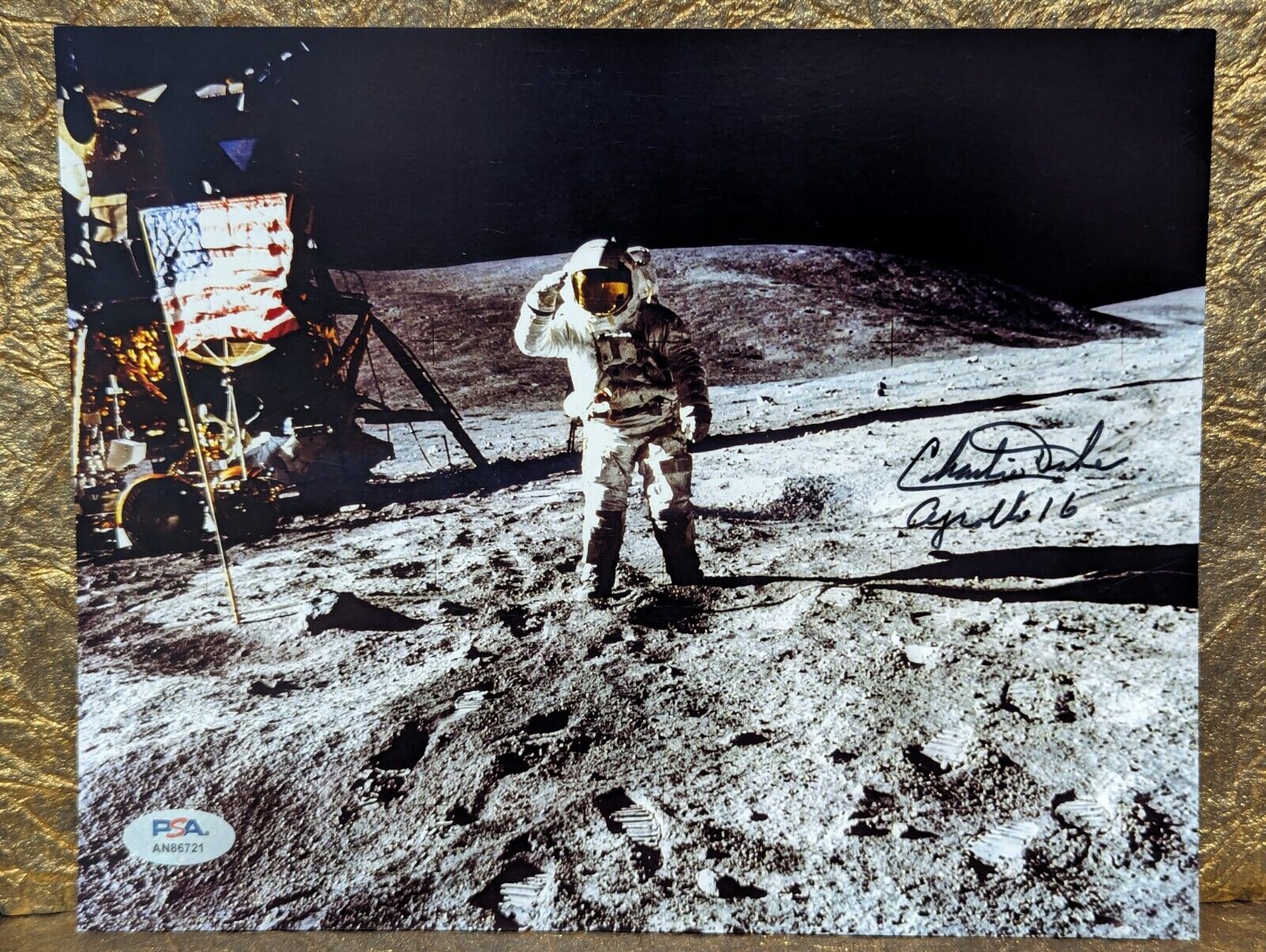 Charles Duke Autograph PSA DNA Signed Photo Apollo 16 Moonwalker 