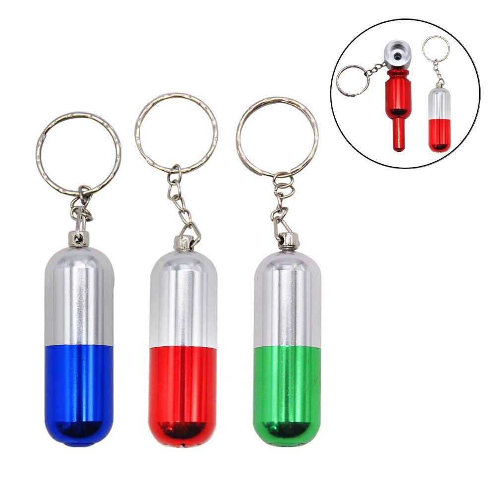 2pcs Mini Removable Metal Filter Pipes Keychain Smoking Pipe Key Ring Tobacco