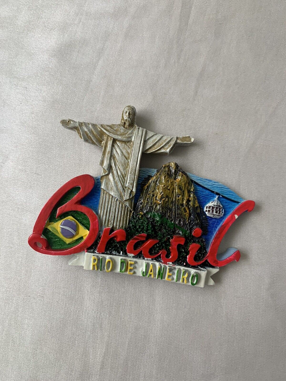 Brazil Rio De Janeiro 3D Fridge Magnet Christ Redeemer Sugarloaf Mt Hand Made