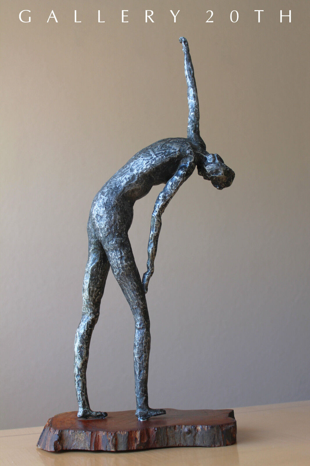 POWERFUL MCM ORIG. ABSTRACT FEMALE SCULPTURE METAL STATUE 50\'S 60\'S VTG WOMAN