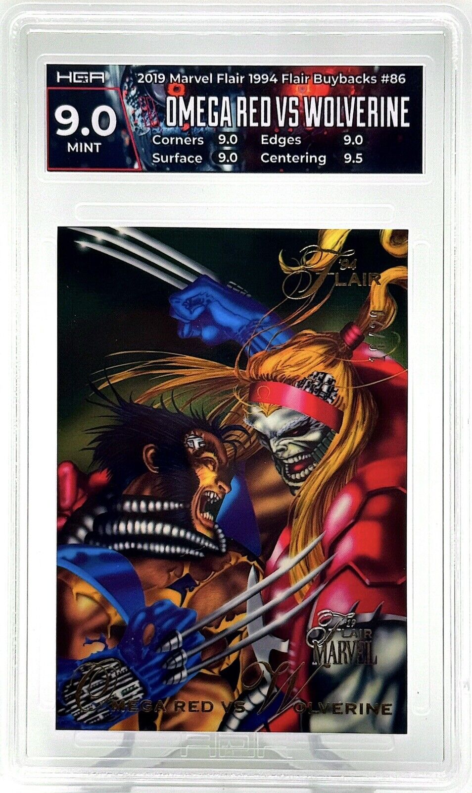 2019 Marvel Flair Ultra X-Men 1994 Buybacks Wolverine vs Omega Red /20 HGA 9.0