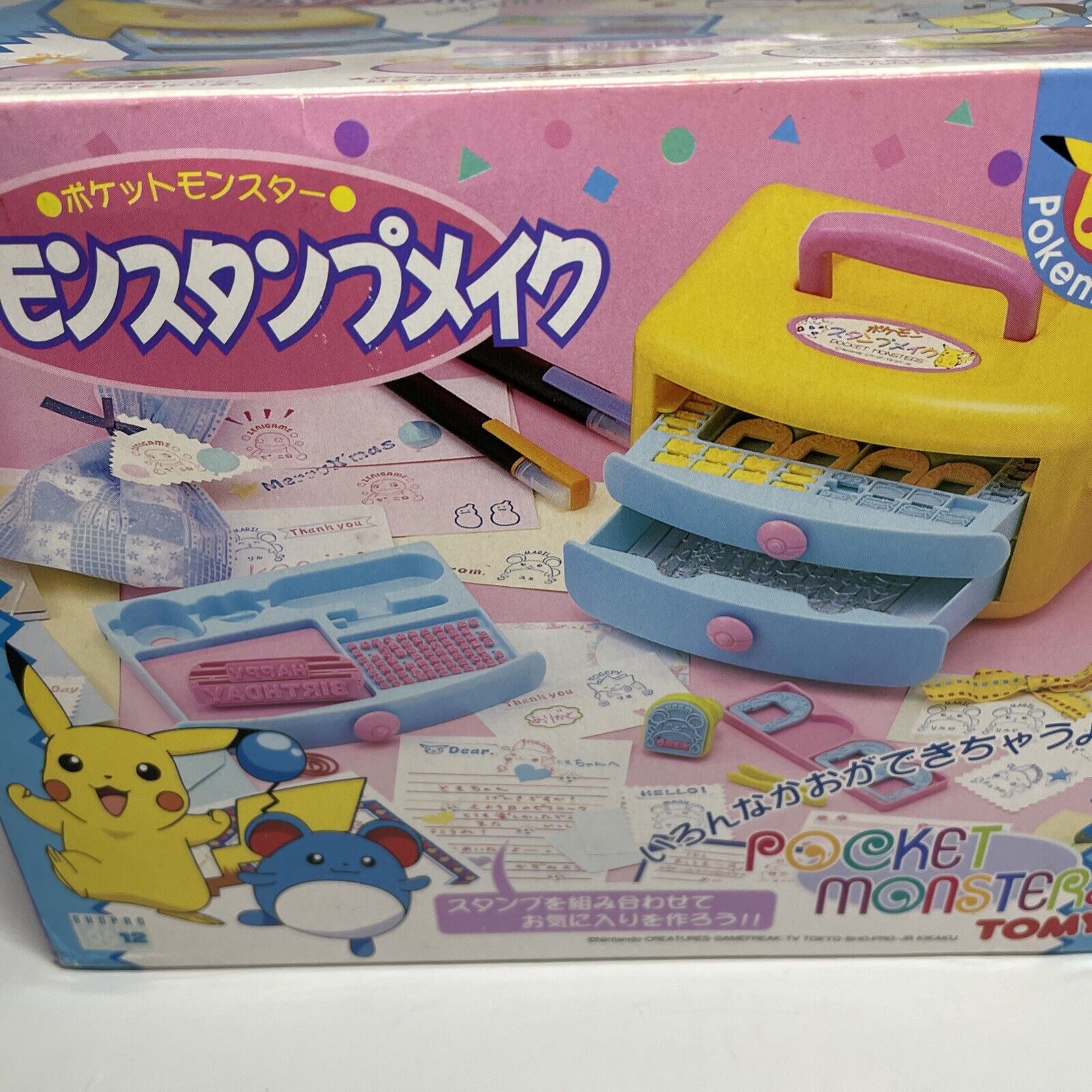 TOMY Pocket Monster Pokemon Stamp Make Kit Pikachu Squirtle Togepi Vintage