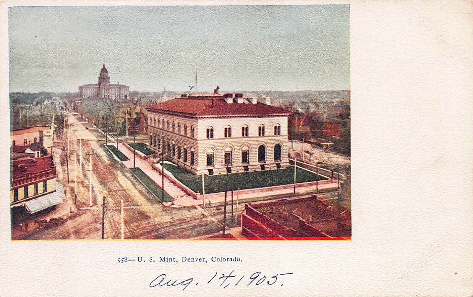 U.S. Mint, Denver, Colorado, 1905 Postcard, Unused