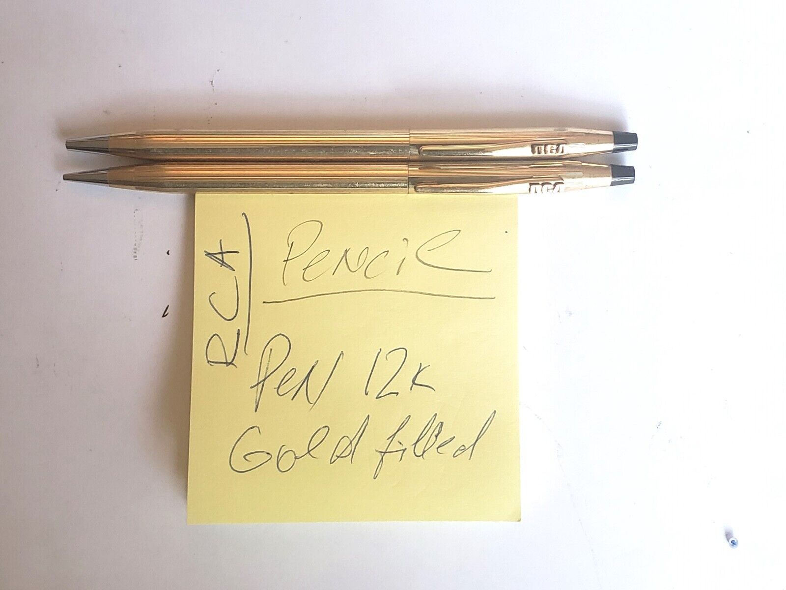 Vtg Cross 12 K Gold Filled Pen & Pencil Set - Made For RCA-works - Executive P38