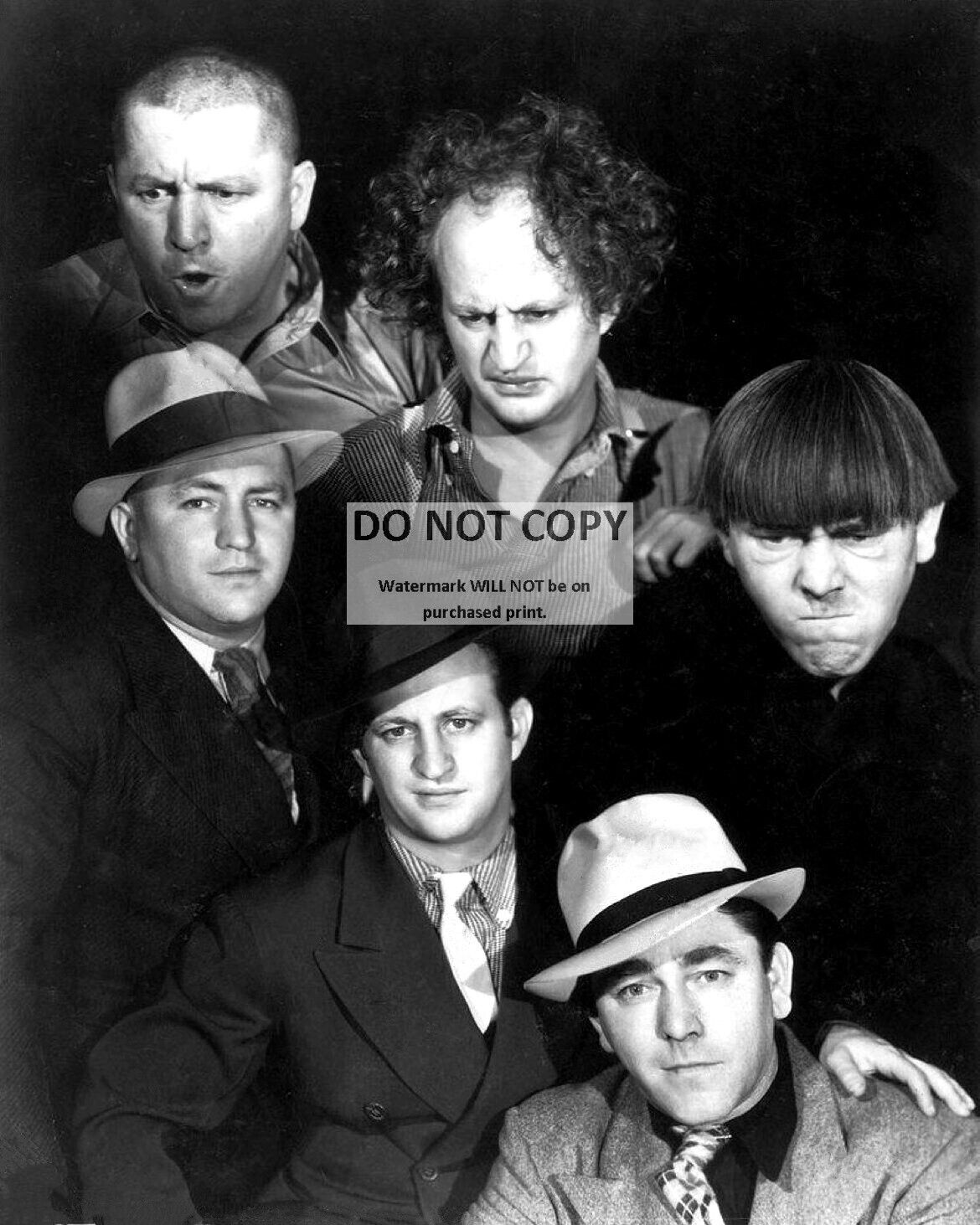THE THREE STOOGES IN AND OUT OF CHARACTER - 8X10 PUBLICITY PHOTO (RT623)