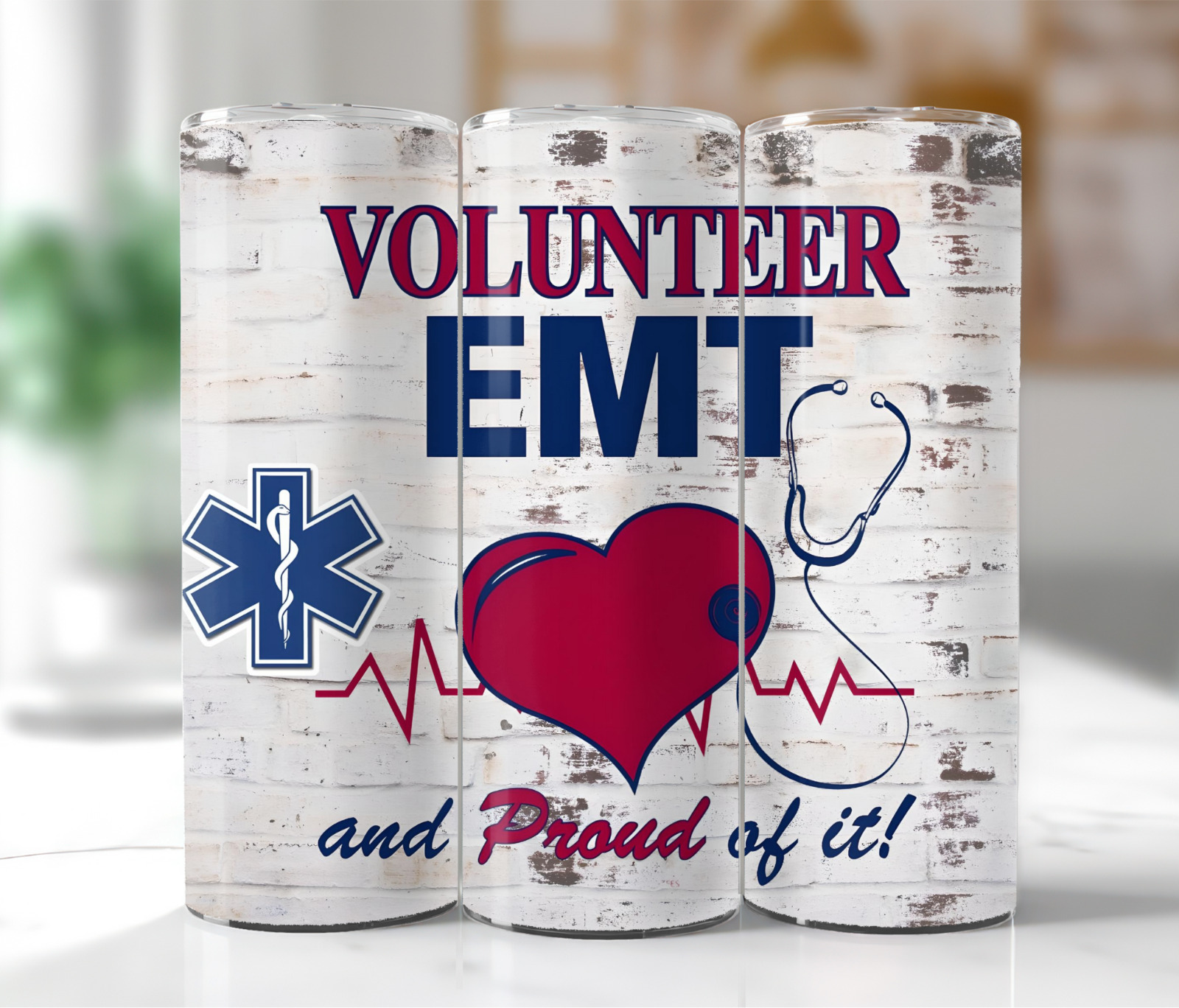 Volunteer EMT Insulated Tumbler for First Responder Mug Gifts for Father's Day