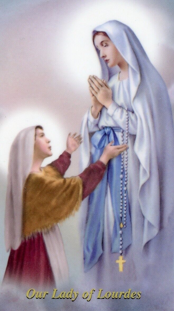 Prayer to Our Lady of Lourdes - Laminated  Holy Cards.  QUANTITY 25 CARDS