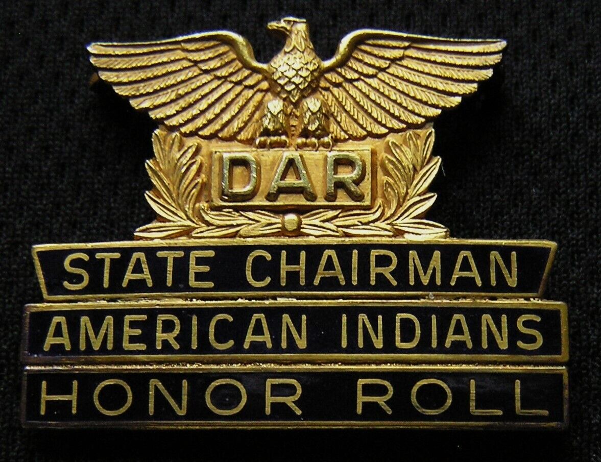 VTG DAR DAUGHTERS OF THE AMERICAN REVOLUTION STATE CHAIRMAN AMERICAN INDIANS PIN
