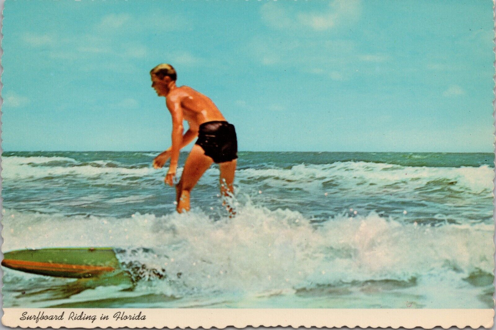 Surfboard Riding Is Fast Becoming Popular In Florida c.1965 Postcard