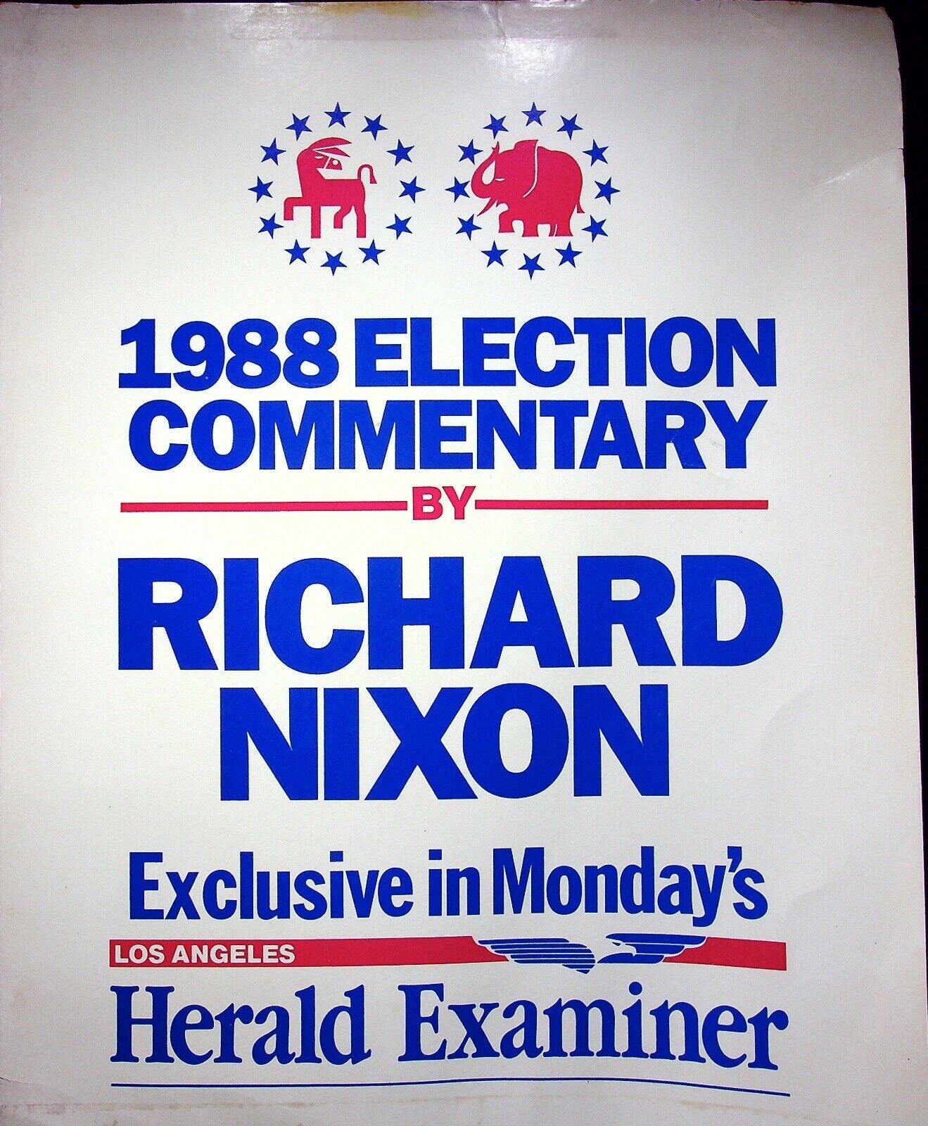 1988 ELECTION COMMENTARY BY- RICHARD NIXON HERALD EXAMINER