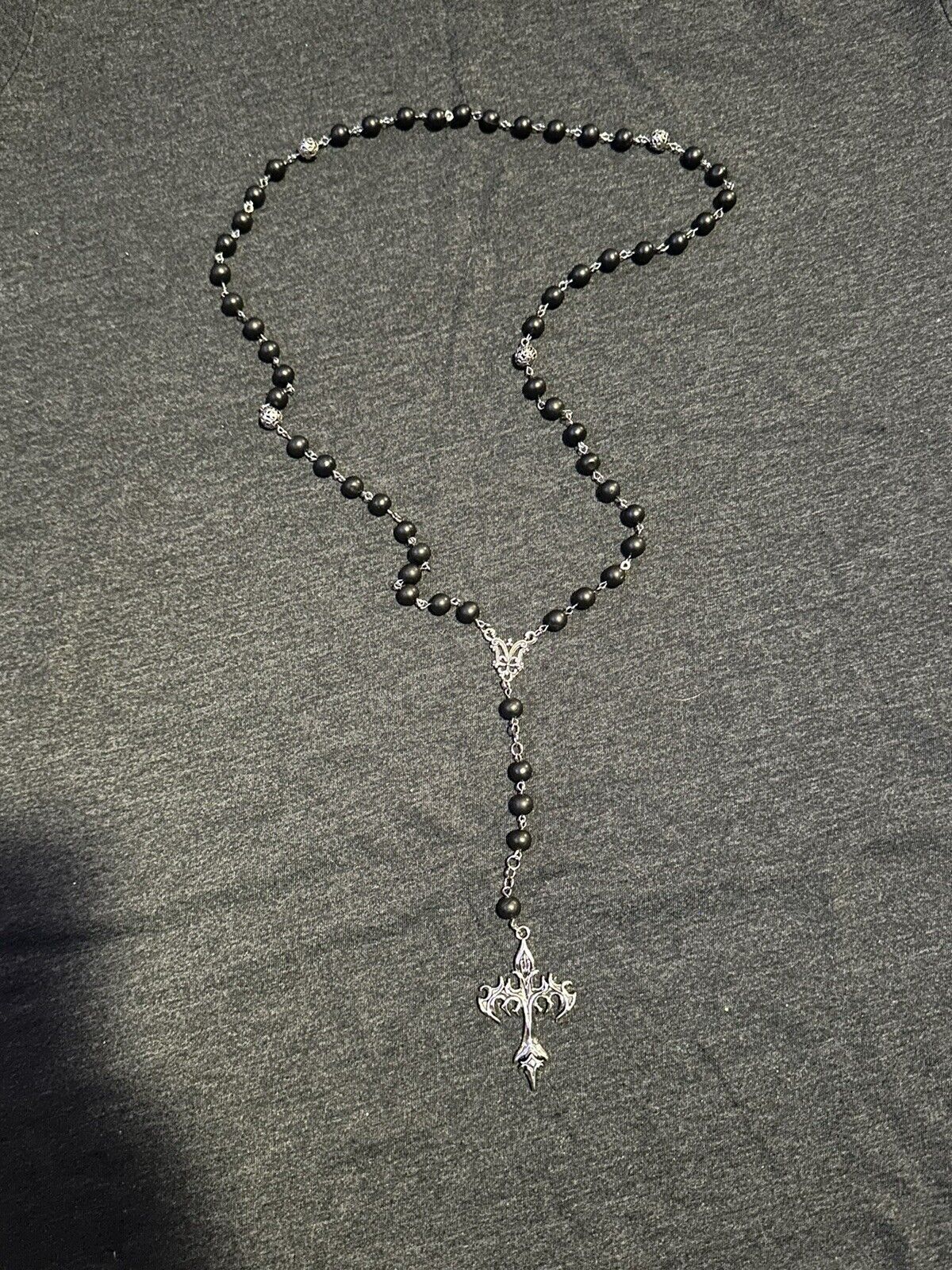Handmade Gothic Rosary With Black Jasper Beads