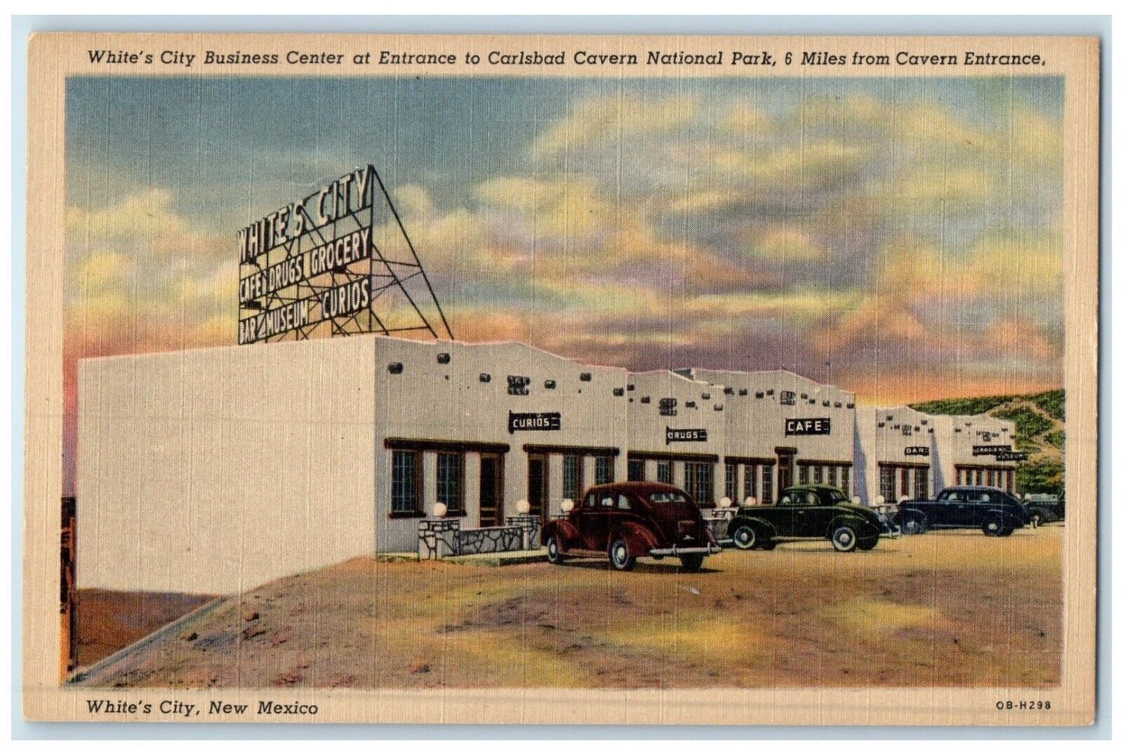c1940 White City Business Center Entrance White City New Mexico Vintage Postcard