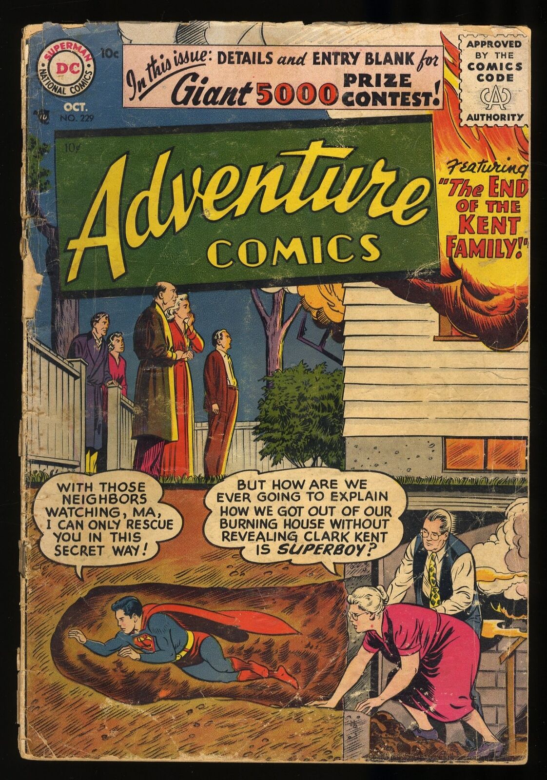Adventure Comics #229 P 0.5 1st Silver Age Green Arrow and Aquaman DC Comics