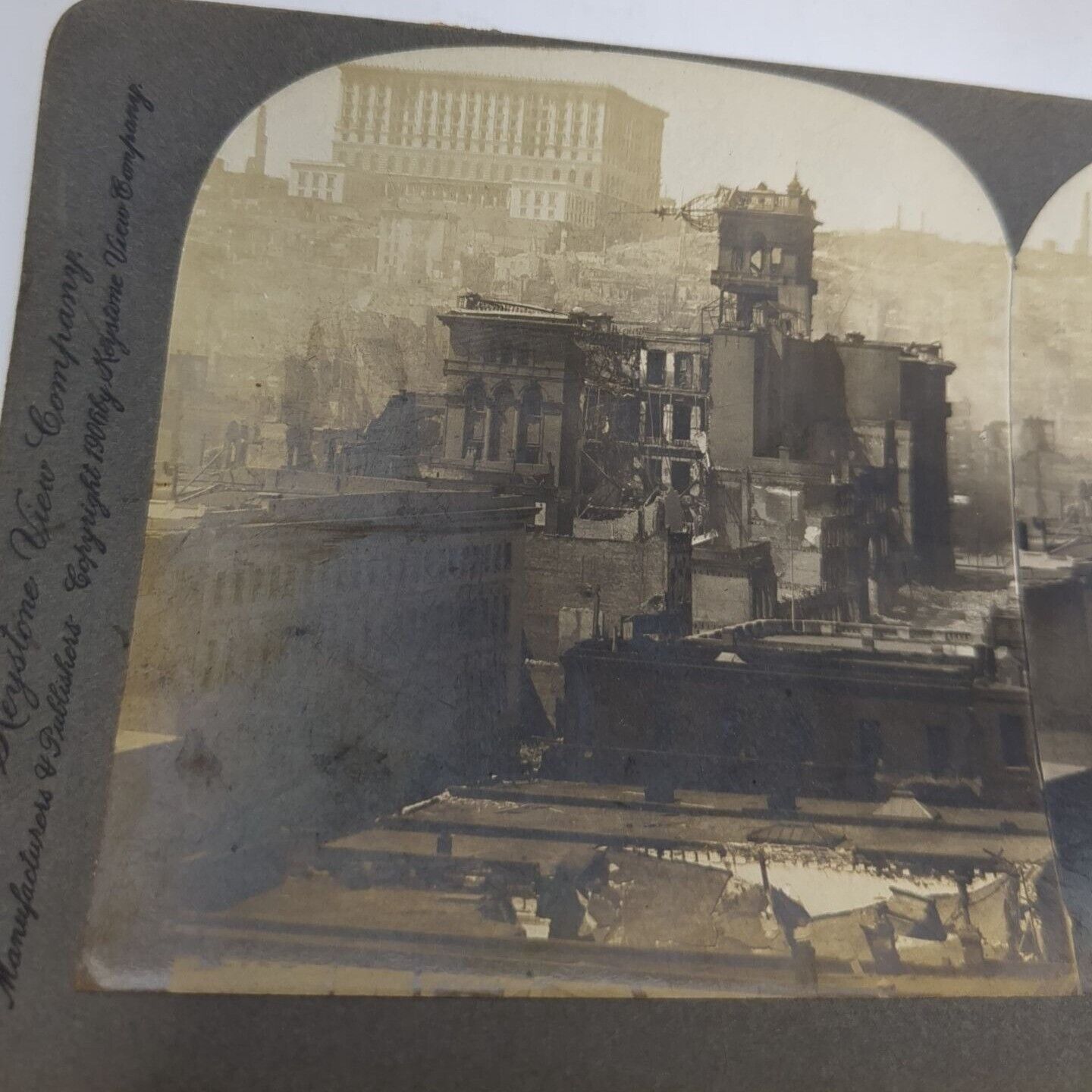 Keystone View Company 1906 San Francisco Earthquake Fire Stereoview Card