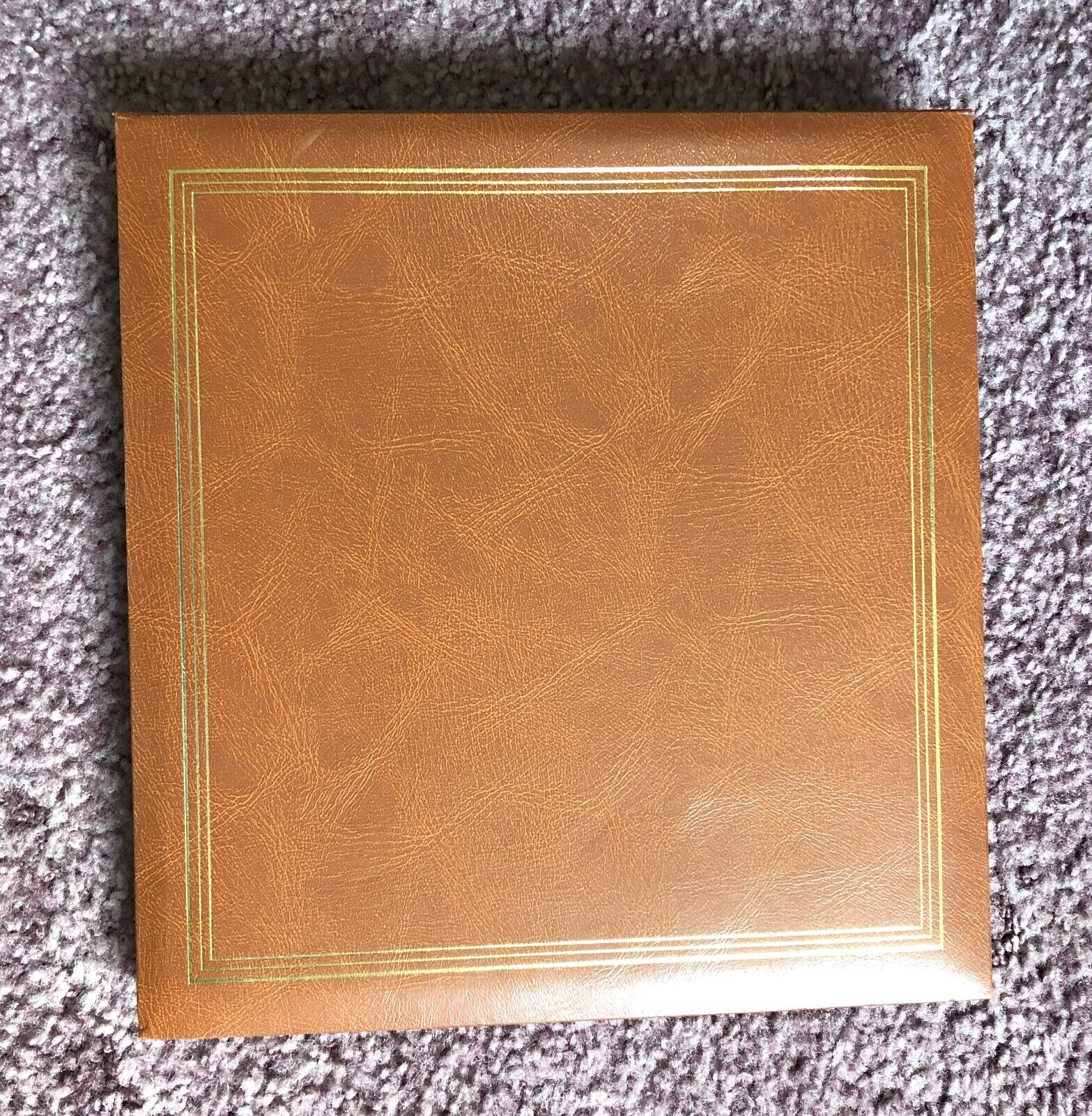 Vintage Leather Look Photo Album w/ 68 Pages for Photos, Each Page Holds 6 Photo
