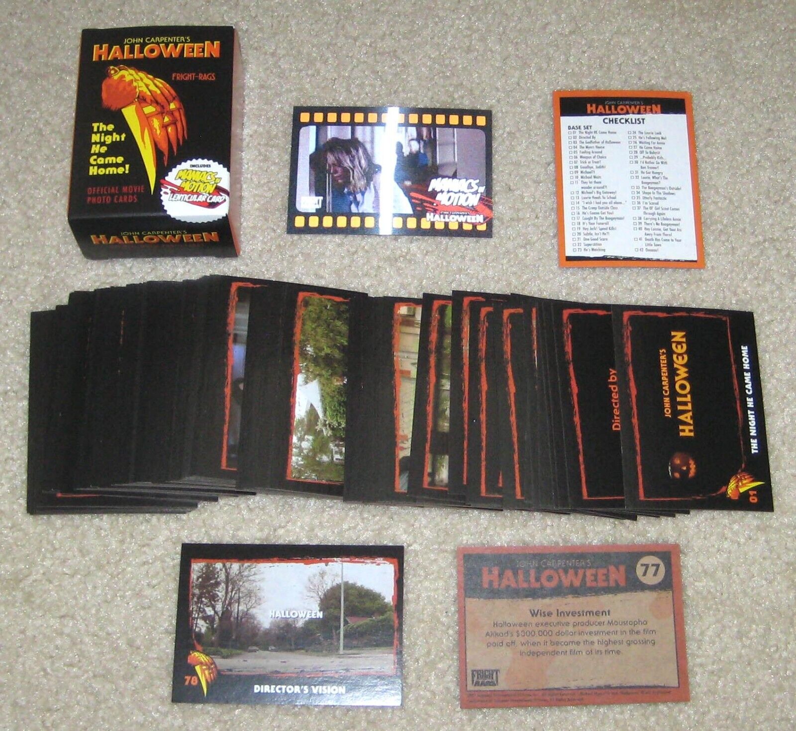 Fright Rags Halloween Trading Card Factory Set with Maniac Motion Card