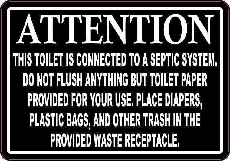 5x3.5 Do Not Flush Anything But Toilet Paper Sticker Vinyl Restroom Sign Decal