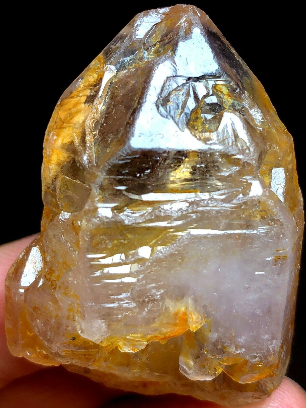 44g 1PC Diamond GradeSuper Skeletal FENSTER Amethyst Quartz Crystal Point i830