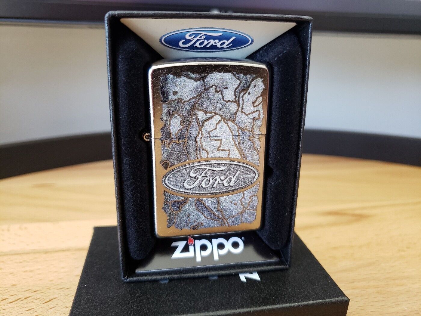 Zippo 207 Street Chrome Lighter Ford Oval Jul 2016