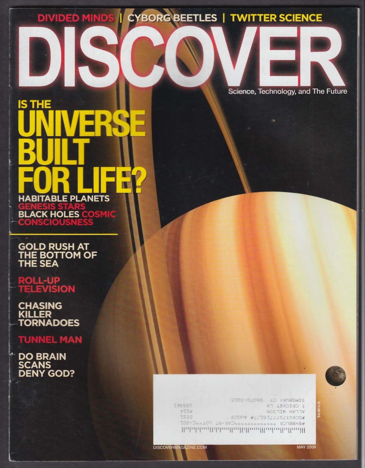 DISCOVER Habitable planets; deep sea gold; tornadoes; tunnels 5 2009