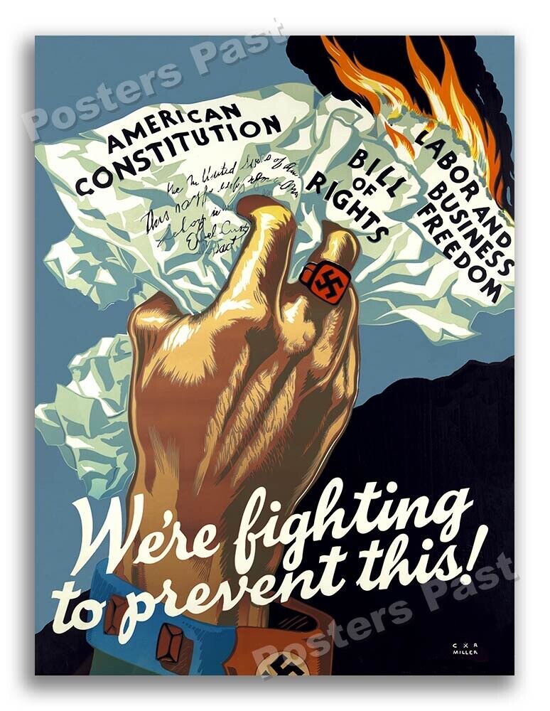 1943 “We\'re Fighting to Prevent This” Vintage Style WW2 Poster - 24x32