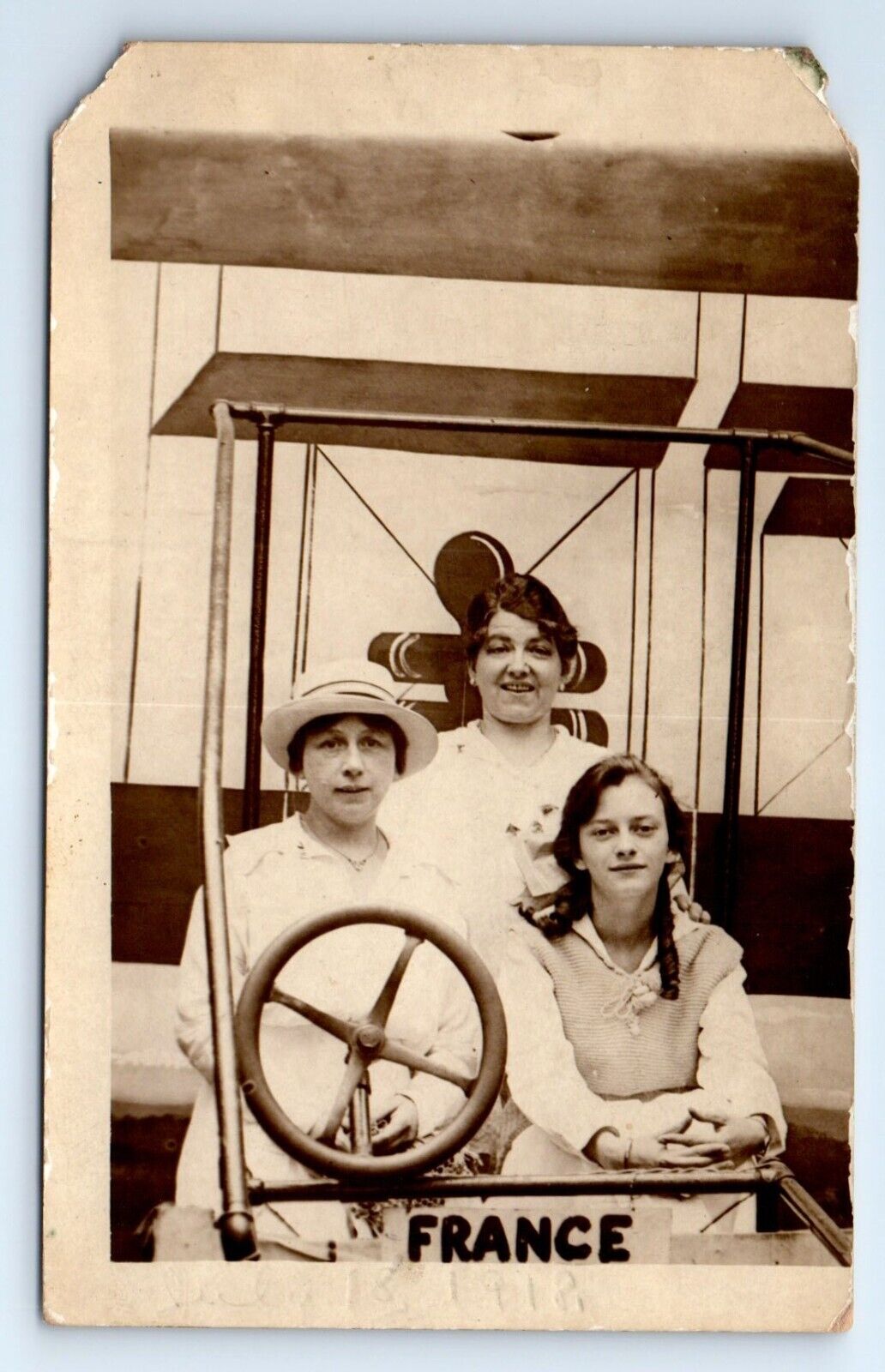 S.S. France Coney Island New York NY Studio Portrait RPPC Postcard 7/18/1918