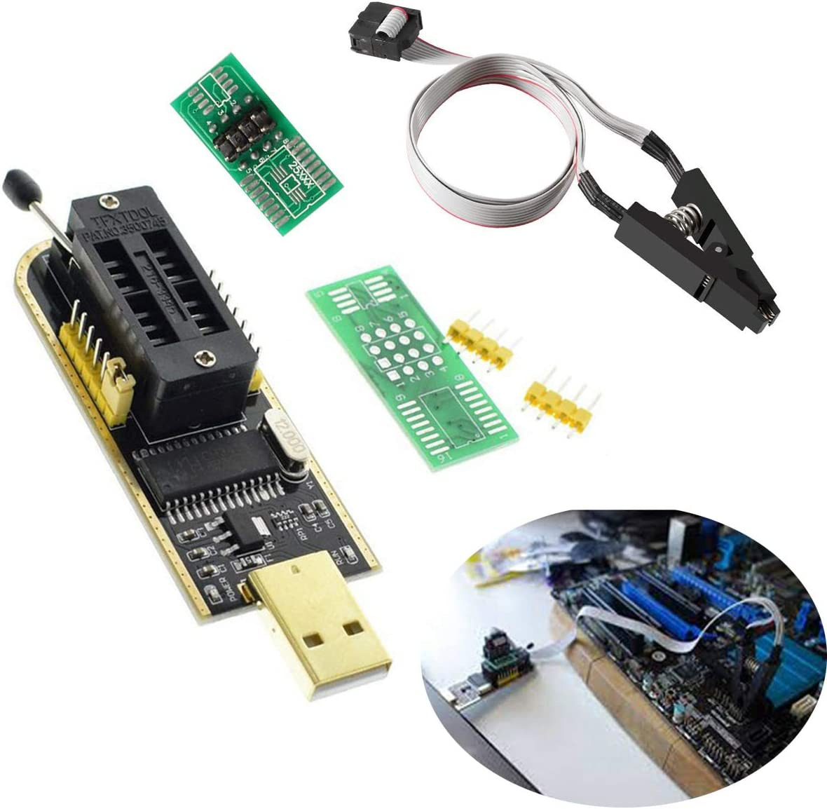 USB Programmer CH341A Series Burner Chip 24 EEPROM BIOS Writer 25 SPI Flash + So