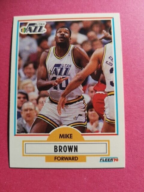 Michael Brown Utah Jazz Basketball Card NBA Fleer 1990-91 #183