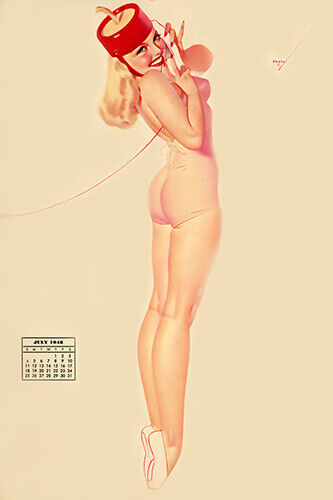 George Petty  Vintage Pin Up Calendar Girl Poster Print