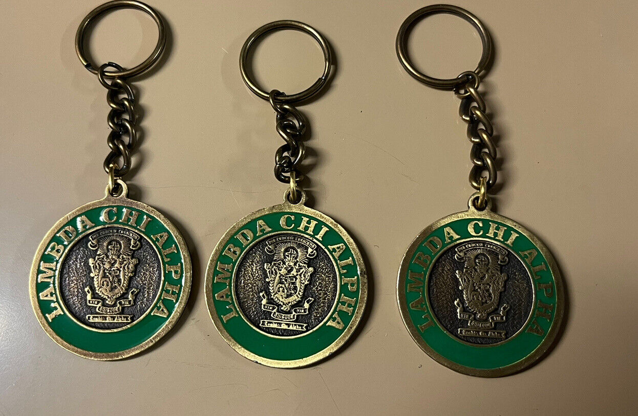 3 Lambda Chi Alpha Medallion Key Chain Ring  ** NEW LOWER PRICE
