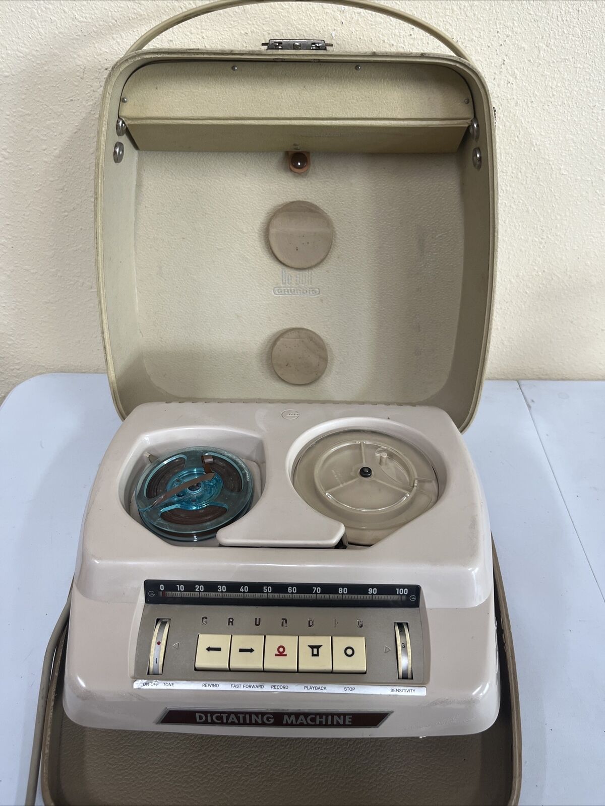 Vintage DeJull Grundig Stenorette Dictating Machine GREAT CONDITIONS