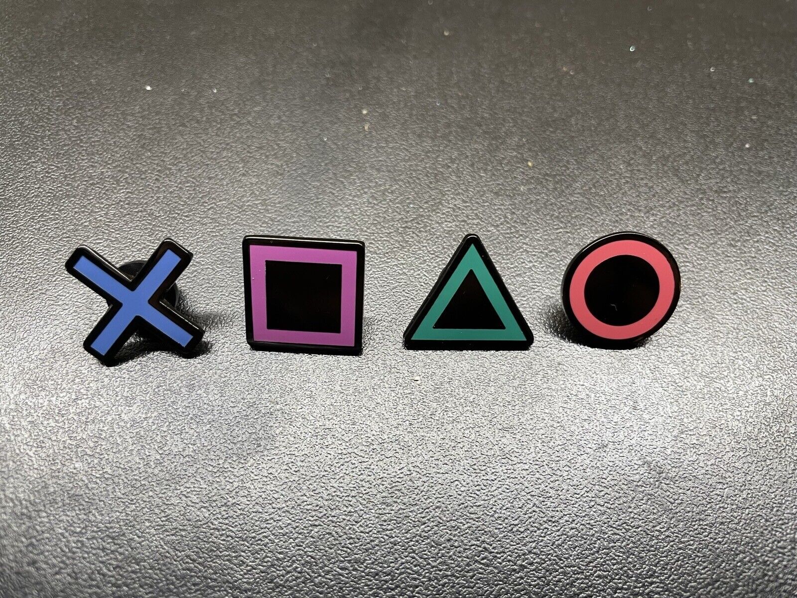 Sony Playstation PS Enamel Set Square X Triangle Circle Pins Collectors Rare