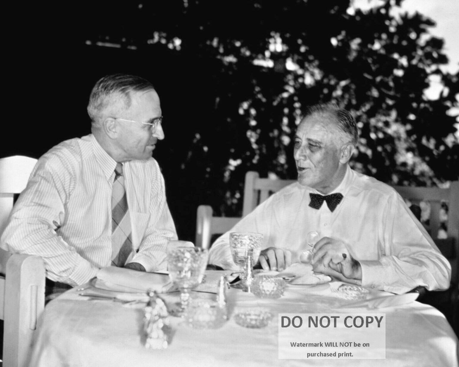 FRANKLIN ROOSEVELT AND SENATOR HARRY TRUMAN IN AUGUST, 1944 - 8X10 PHOTO (SP120)