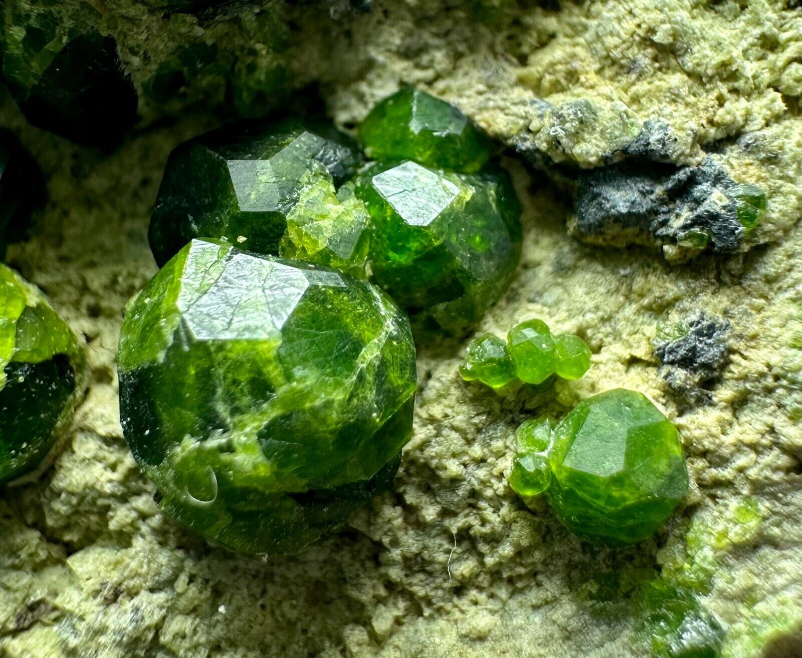 295 Gram  WOW Top Green Demantoid Garnet Crystals On Matrix From @IR N