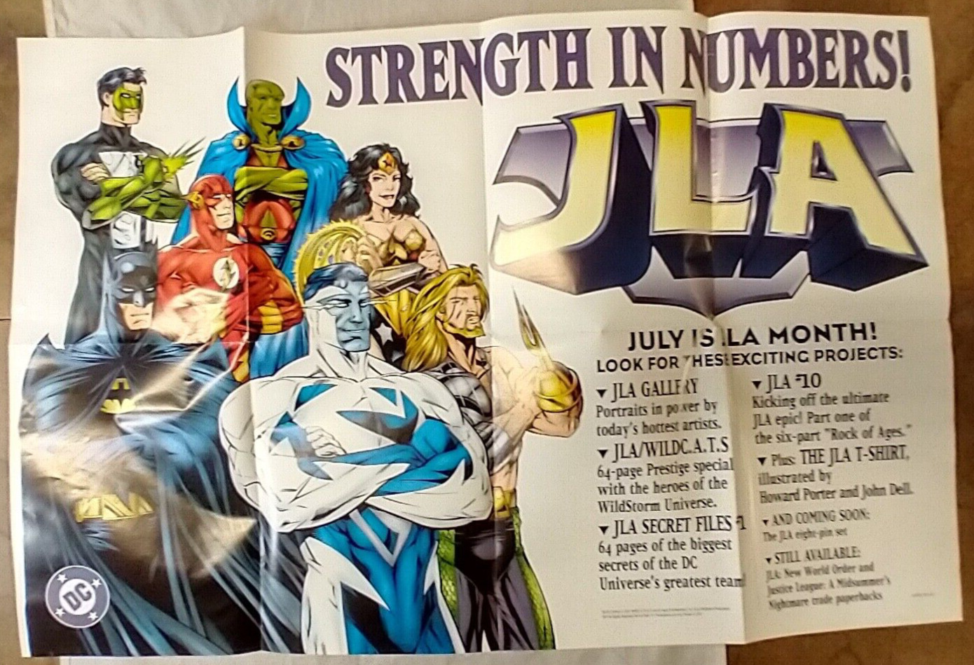 Vintage Justice League of America JLA Strength in Numbers Poster 24\